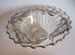 Hand Painted Sterling Serving Bowl