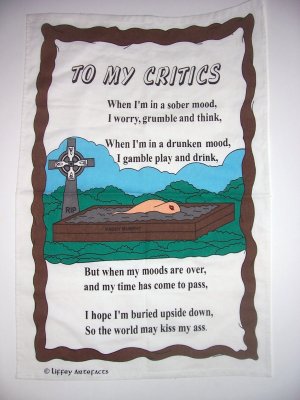 An Irish Response to My Critics Handtowel