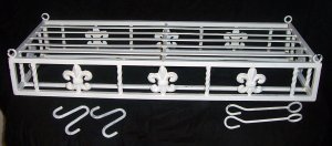 Fleur-de-lis White Iron Pot Rack
