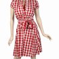 Retro 50's 60's retro style cotton and linen dress red/white