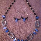 Blue Shell Earring & Necklace Set