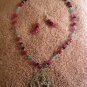 Girl's Princess Hot Pink Necklace & Earrings