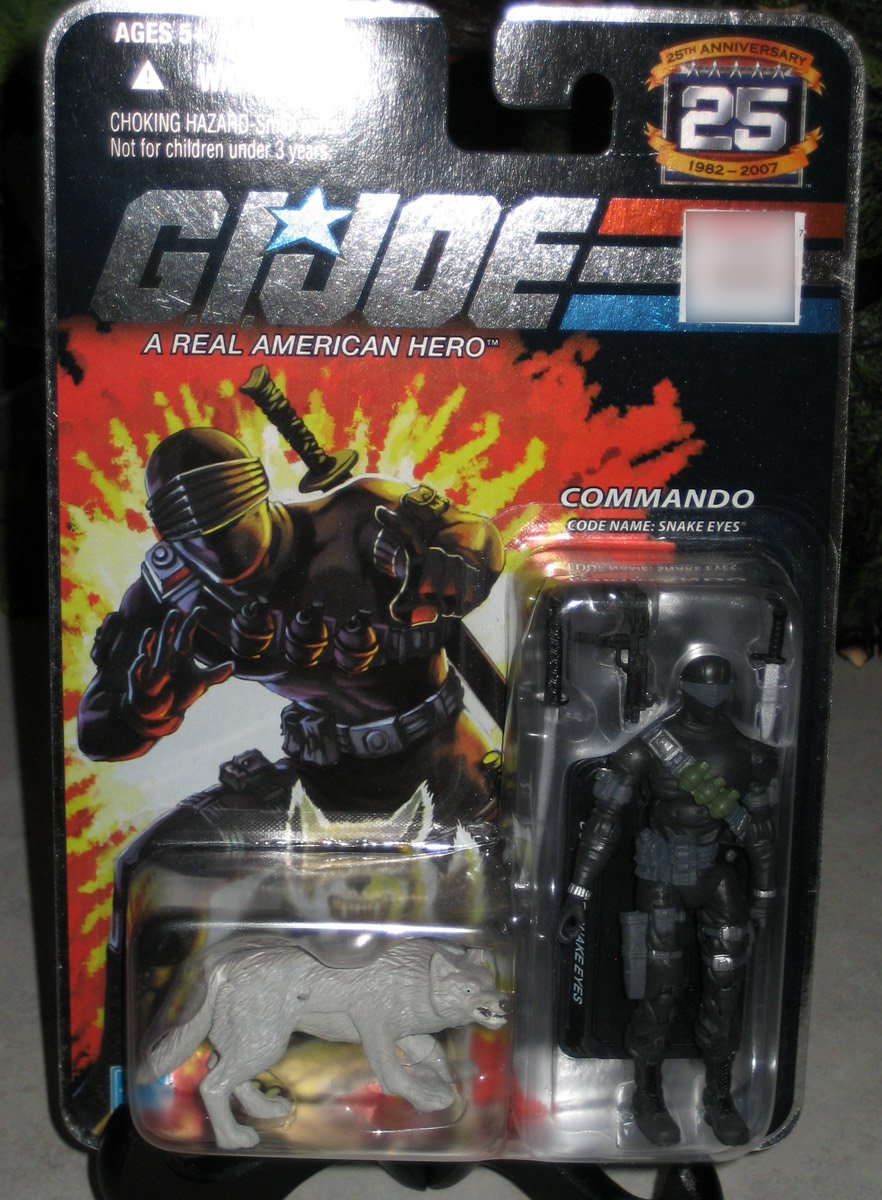 G.I. Joe 25th Anniversary - Snake Eyes with Timber (Silver/Foil Lettering)