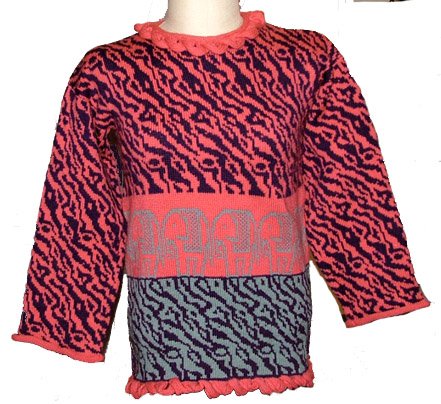Wool elephant sweater, loomknit, small