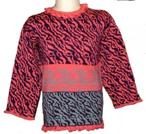 Wool elephant sweater, loomknit, small