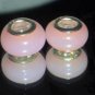 Murano Glass Beads w/ Silver plated core  qty 2  #781