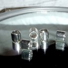 Tibetan silver column spacer beads, large hole, qty 5