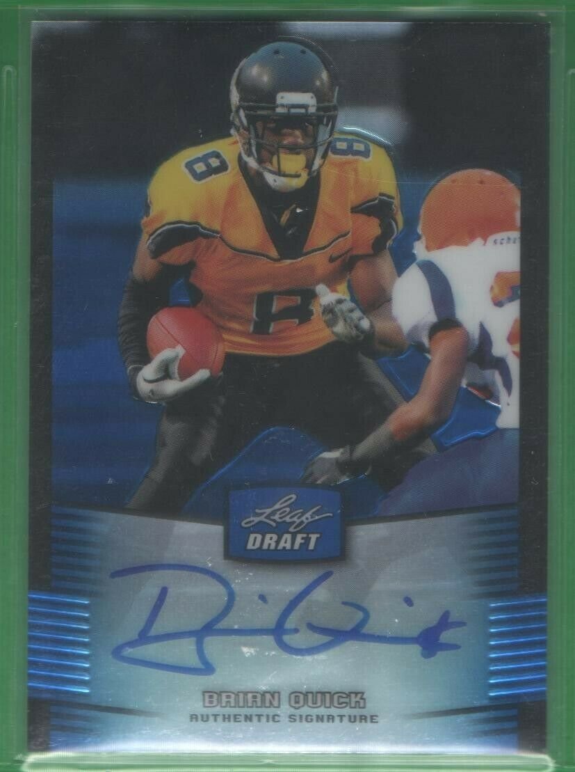 2012 Leaf Draft Brian Quick Blue Autograph Rookie RC 16/25 Rams ...