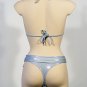 (L) 40. Beautiful, new Prestige, Orchidea Silver metal bikini, bandeau top, thong. Free shipping!