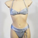 (XL) 42. Beautiful, new Prestige, Orchidea silver metal bikini, bandeau top, thong. Free shipping!