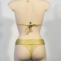 (L) 40. Beautiful, new Prestige, Orchidea gold metal bikini, bandeau top, thong. Free shipping!