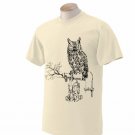 Large mens STEAM PUNK Owl TeeShirt natural