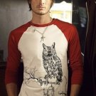 XL Mens STEAM PUNK Owl TeeShirt raglan jersey