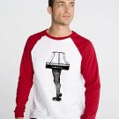 XXL Leg Lamp T-Shirt Red White Mens Man Long Sleeve ringer t baseball shirt
