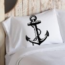 Black NAUTICAL Ship's Anchor PILLOWCASE pillow covers