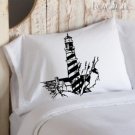 Navy Blue Nautical Lighthouse pillowcase