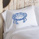 Crab Light Blue Pillowcase Nautical Pillow Cover