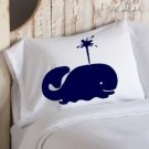 Navy Blue NAUTICAL Whale PILLOWCASE pillow covers