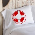Red NAUTICAL Lifesaver PILLOWCASE pillow covers