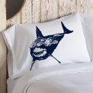 Nautical Pillowcase Navy Blue Shark pillow cover