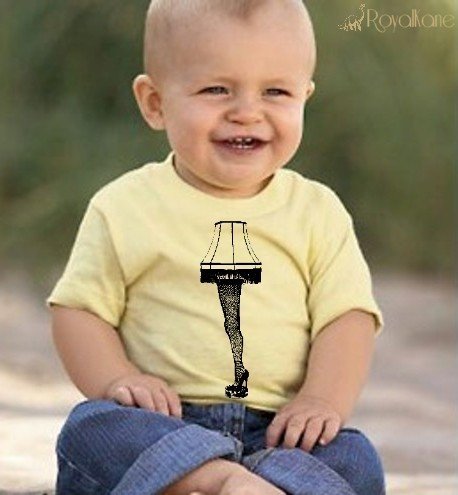 18m Leg Lamp T-Shirt Yellow Black kids boys girls childrens youth BABY infant toddler
