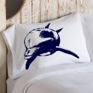 Naby Blue Bottlenose Dolphin Nautical Pillowcase