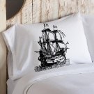 Black Nautical Tall Clipper Ship Sail Boat Pillowcases pillow cover