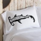 Black Hammerhead Shark White Nautical Pillowcase cover pillow case