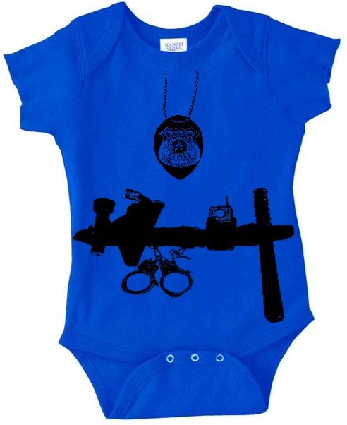 Baby Police Officer cop man 24m creeper royal blue