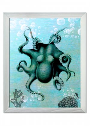 OCTOPUS BLUE WONDER 8x10 ART Prints WALL DECOR DONE BY ARTIST SoKe