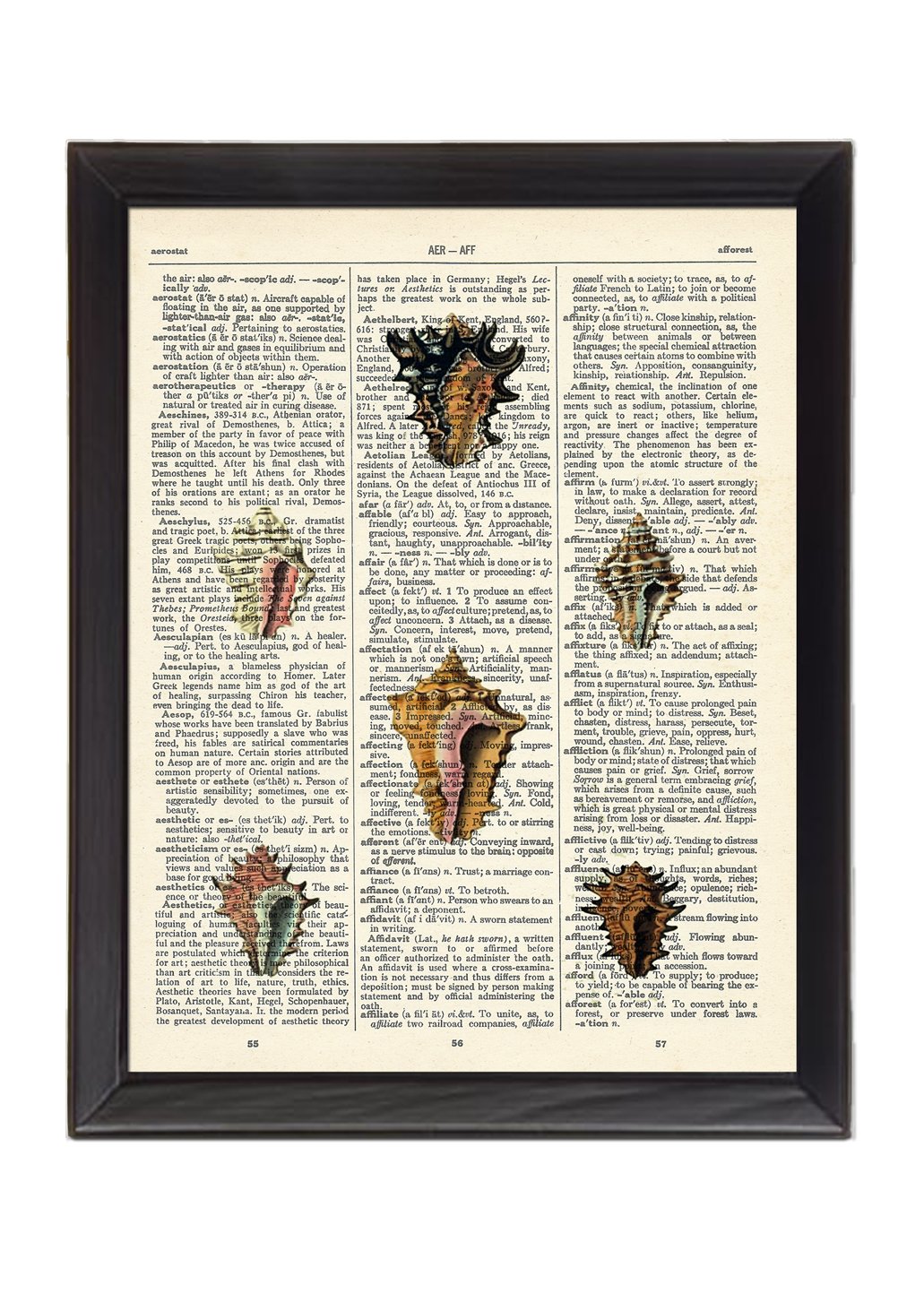 tiny-sea-shells-version2-printed-on-1900-s-dictionary-page-8x10