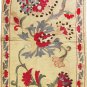 SOFT SILK HANDMADE SUZANI  LONG ZARDEVOR FROM BUKHARA .UZBEKISTAN  5059