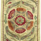 SOFT SILK HANDMADE SUZANI  LONG ZARDEVOR FROM BUKHARA .UZBEKISTAN  5052