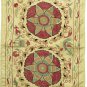 SOFT SILK HANDMADE SUZANI  LONG ZARDEVOR FROM BUKHARA .UZBEKISTAN  5053