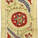 SOFT SILK HANDMADE SUZANI  LONG ZARDEVOR FROM BUKHARA .UZBEKISTAN  5062