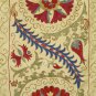 SOFT SILK HANDMADE SUZANI  LONG ZARDEVOR FROM BUKHARA .UZBEKISTAN  5062