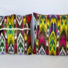 2 UZBEK SILK ATLAS PILLOW COVERS FROM UZBEKISTAN  16