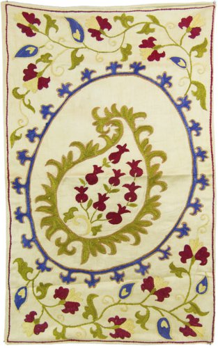 LUXURIOUS EXCLUSIVE SMALL SILK SUZANI FROM BUKHARA .UZBEKISTAN  5006