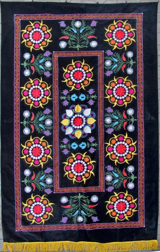Uzbek Velour Machine Embroidery Suzani  From Thashkent / Uzbekistan 32