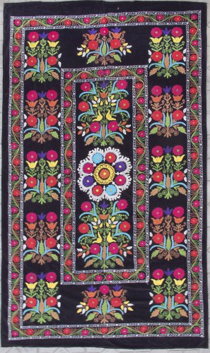 Uzbek Velour Machine Embroidery Suzani  From Thashkent / Uzbekistan 144