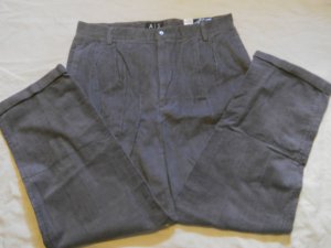 MEN GRAY A J COURDROY PANTS 36/30