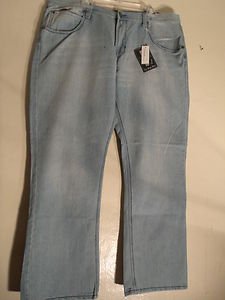 RAW BLUE MEN JEAN PANTS SIZE 42W 33L LIGHT INDIGO NWT