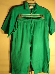 LADIES TOP AND BOTTOM SET MED GREEN