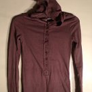 LADIES  ENERGIE JUNIOR HOODIE LONG SLEEVE TOP SMALL BROWN