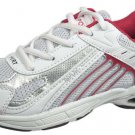 LADIES ATHLETIC SPORTS WHITE GREY AND WINE SNEAKER SIZE 6.5