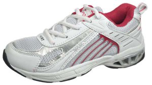 LADIES ATHLETIC SPORTS WHITE GREY AND WINE SNEAKER SIZE 6.5