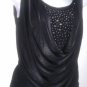LADIE ANNABELLE DRAPE NECK BLOUSE SIZE LARGE BLK