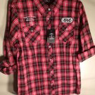 RMT RAW BLUE JUNIOR/TEEN TOP L RED PLAIDED TOP