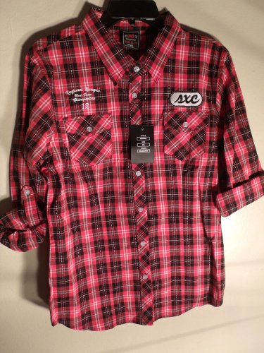 RMT RAW BLUE JUNIOR/TEEN TOP L RED PLAIDED TOP