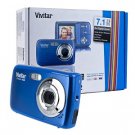 Vivitar ViviCam 7022 7.1MP 4x Digital Zoom HD Camera (Blueberry) - One Touch Sharing!